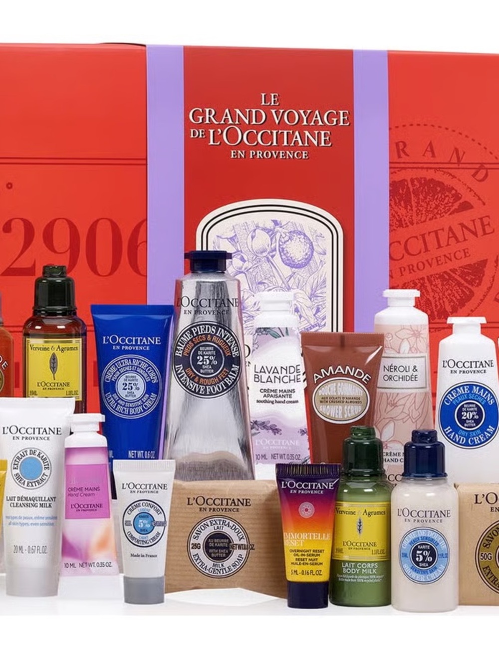 new $99 L'OCCITANE Assorted Mini Skincare Set travel size lotion cream oil gel